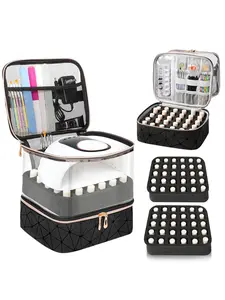 Transparent Nail Polish Storage Box Holds 60 Bottles (15ML), Dual Layer Manicure Organizer, Makeup Organizer Box, Halloween Christmas Gift