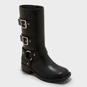 Kids' Dee Tall Buckle Boots - art class Black 1