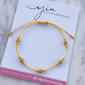 Women's Hand-Crafted Mini Evil Eye Bracelet - Inspirational Fashion Accessory, Arm Candy Costume Jewelry