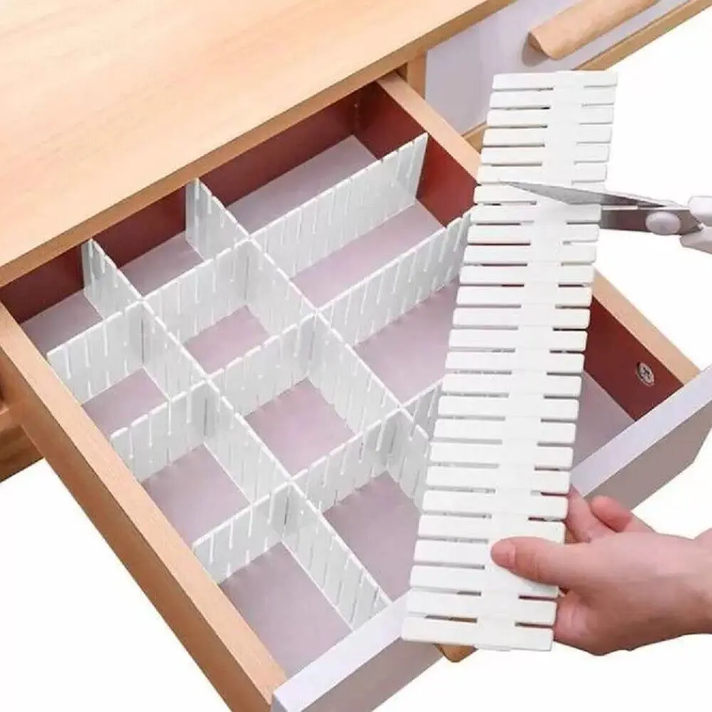 Adjustable DIY Drawer Divider Storage Organizer Set - Pack of 8 (18.5*2.75") Boxes