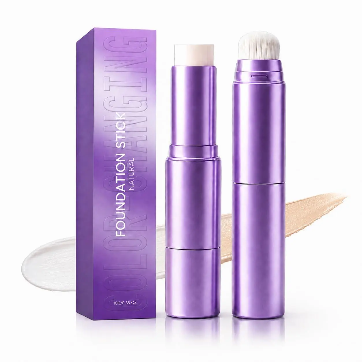 2-in-1 Color Changing Foundation Stick with Brush 2-in-1 Color Changing Foundation Stick with Brush