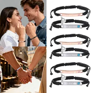2pcs Romantic Bracelet, Engraved with Words, Keep 'I Love You The Most' And 'Forever & Always' on Your Wrist to Protect You, Customize Couple Chains, Long-Distance Relationships/ Graduation Gifts/ Gifts