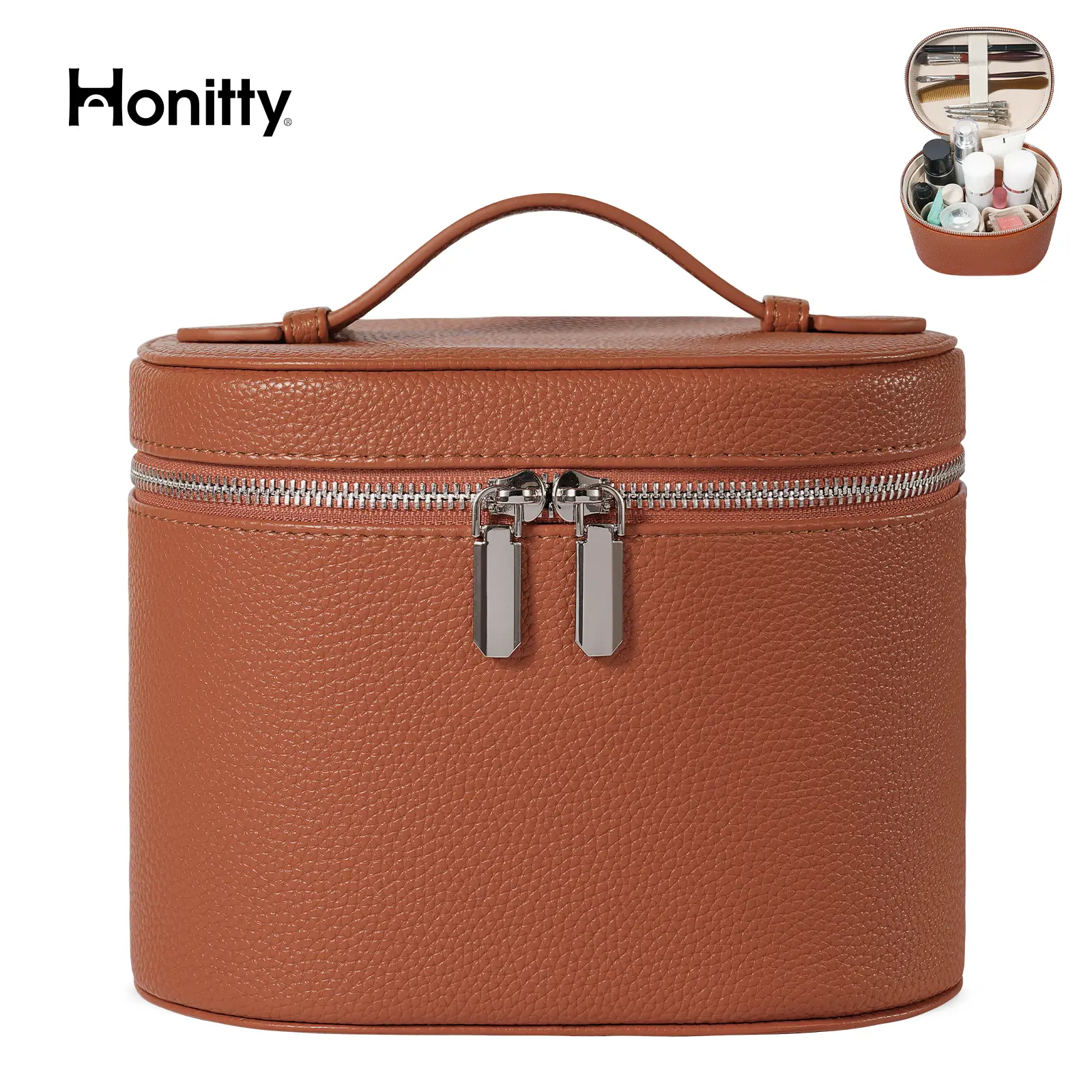 Makeup Bag Vanity Case with Removable Divider Travel Toiletry Bag Portable Cosmetic Bag Makeup Organizer Case for Women TikTokShopBacktoSchool