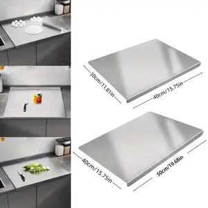 Stainless Steel Cutting Board Durability, Double Sided 304 Stainless Non StickChopping Cutting Board for Meat Fruit &Vegetable, Durable Chopping Board, Kitchenware,  Lightweight