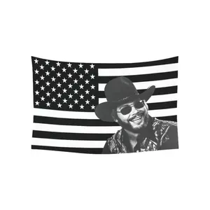 Hank William jr With His Signature Tapestry For Decorate Clubs Concerts Bars University Dormitories Living Rooms Bedrooms Tapestry, Gifts. Personalized Banner
