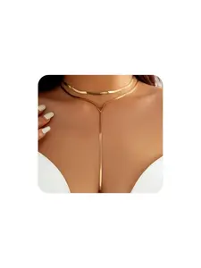 Chunky Gold Choker Necklace for Women,Trendy Silver Statement Necklace Long Snake Chain Drop Necklace,Charm Prom Body Jewelry Accessories Gifts