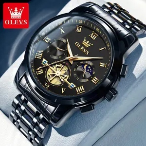 OLEVS official genuine men's watch fashion trend business handsome new steel belt men's watch waterproof luminous 2859