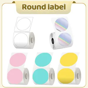 50x50mm Round Adhesive Labels, Direct Thermal Labels, Thermal Printing Labels, 150 Roll for Phomemo M110 M200 M220 M120 M221, Durable Thermal Paper Stickers