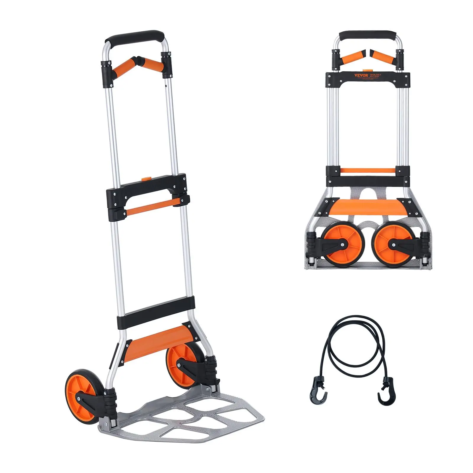 【SummerFinds】VEVOR Folding Hand Truck and Dolly, Max 309 lbs Load Capacity, Aluminum Portable Cart, Convertible Hand Truck and Dolly with Telescoping Handle and PP+TPR Wheels, Ultra Lightweight Super Strong