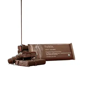 TUSOL Organic Cacao + Goji Berry Protein Bar (8 Pk) - Best Tasting Snack Mushroom