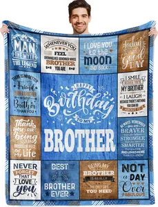 Brother Birthday Gifts, Happy Birthday Gifts for Brother, Funny Birthday Gift for My Older Brother, Adult Brother Gift for Birthday, Brother Birthday Decoration, Brother Birthday Blanket 60"X 50"
