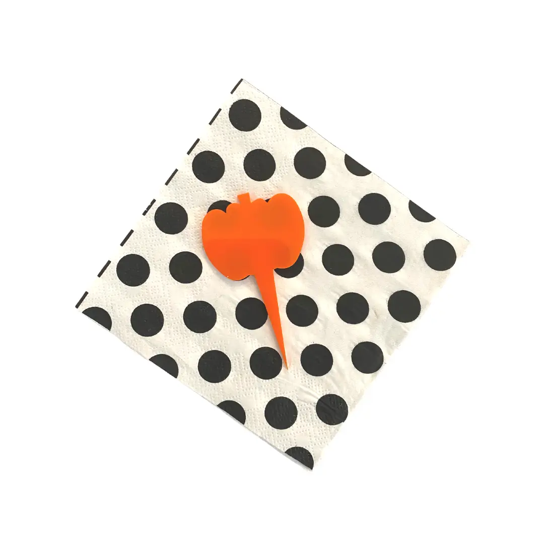 Orange Acrylic Pumpkin Cupcake Toppers – Halloween Party Decorations for Cupcakes, Cookies & Treats