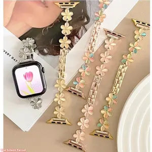 Minimalist Metal Chain Watch Band, Unique Niche Coco Style Strap Compatible With Apple Watch All Series, Elegant Fashion Accessory For Daily And Party Wear (No watch)