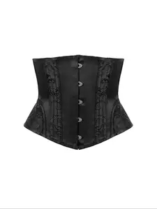 Women's Vintage Court Embroidered Crescent Sandglass Shapewear, Tight-Fitting Bra Top with Steel Buckle, Waist Cincher Belt