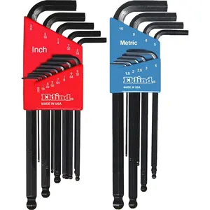 Hardware supplies Eklind 13222 Ball-Hex L-Key allen wrench Combo- Inch / MM (2 sets 22pc), 22-piece set