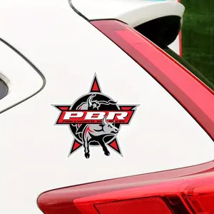 1PC Hardcore Western Sports Enthusiast Exclusive PBR Sticker, Suitable for Car Body/Motorcycle Fairing/Luggage, Red-Black-White Contrast Decal, Inject a "PBR Professional Bull Riders Hardcore Western Enthusiast" Exclusive Identity into Your Ride