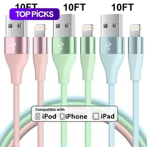 10FT Charging Cable for iPhone, [Apple MFi Certified] USB-A Portable Lightning Connector Data Cable Compatible with iPhone 14/13/12 Pro Max/12 Mini/11 Pro/XS Max/XR/X/8/7/6 Plus/iPad & More, Car Charger, Phone Accessories