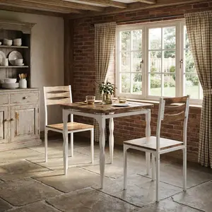 3-Piece Compact Dining Table Set for 2, Spiral Leg Kitchen Furniture, Versatile Small Space Solution for Apartments