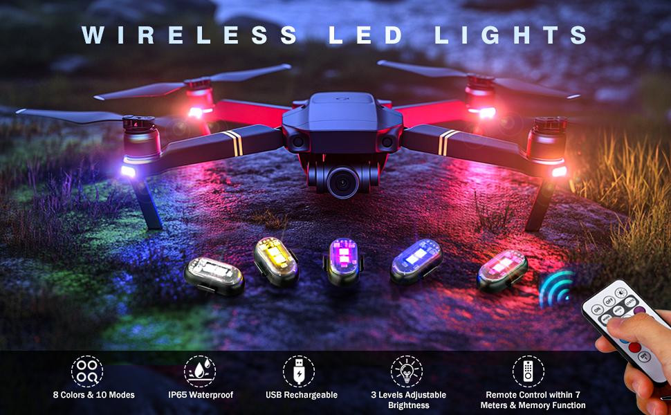 Car LED Light - 8-Color Warning Light Rechargeable Wireless Car Light with Remote Control, Decorative Light for Motorcycle Truck, IP65 Waterproof Car LED Light - 8-Color Warning Light Rechargeable Wireless Car Light with Remote Control, Decorative Light for Motorcycle Truck, IP65 Waterproof