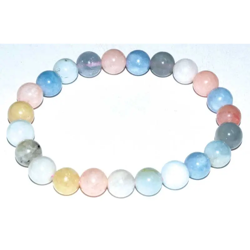 Morganite Bracelet 6-8mm — Pink Beryl Heart Chakra Love Crystal Jewelry