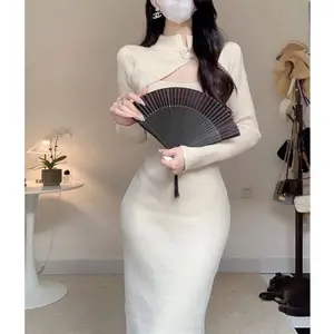 Limited Edition 2025 Collection Dress - Exclusive Print & Design, A Rare Find for the Fashion Forward, Available Only While Stocks Last Casual Womenswear Summer Apricot Basic Crewneck Long Sleeve Minimalist