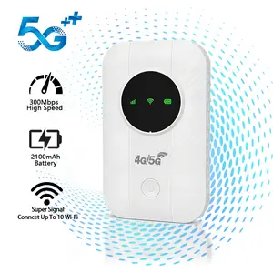 Portable Mobile Hotspot-5G/4G LTE MiFi Mobile WiFi Hotspot Router, Sim Card Router, 300Mbps High Speed Wifi,Supports 10 Devices,Compact Wireless Router for Trips&Business