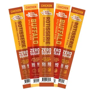 TikTok Exclusive Buffalo and Rotisserie Chicken New Primal Meat Stick Sampler, 5 Count