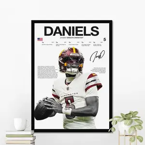 Jayden Daniels Hardline Series Poster, Jayden Daniels Signature Poster, Washington Football Wall Art For Fans, Sport Gift For Men [UNFRAMED - PRINT ONLY]