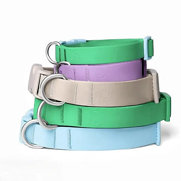 Personalized Custom Name Waterproof PVC Dog Collar - Basic Pet Collar for Dogs