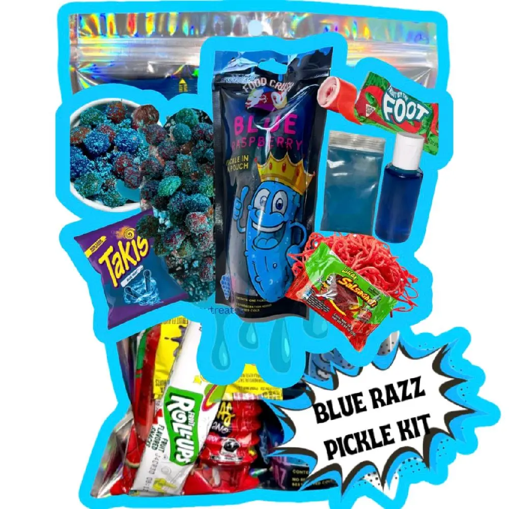 BLUE RAZZ PICKLE KIT - 2oz BLUE GUSHERS BLUE RAZZ PICKLE KIT - 2oz BLUE GUSHERS