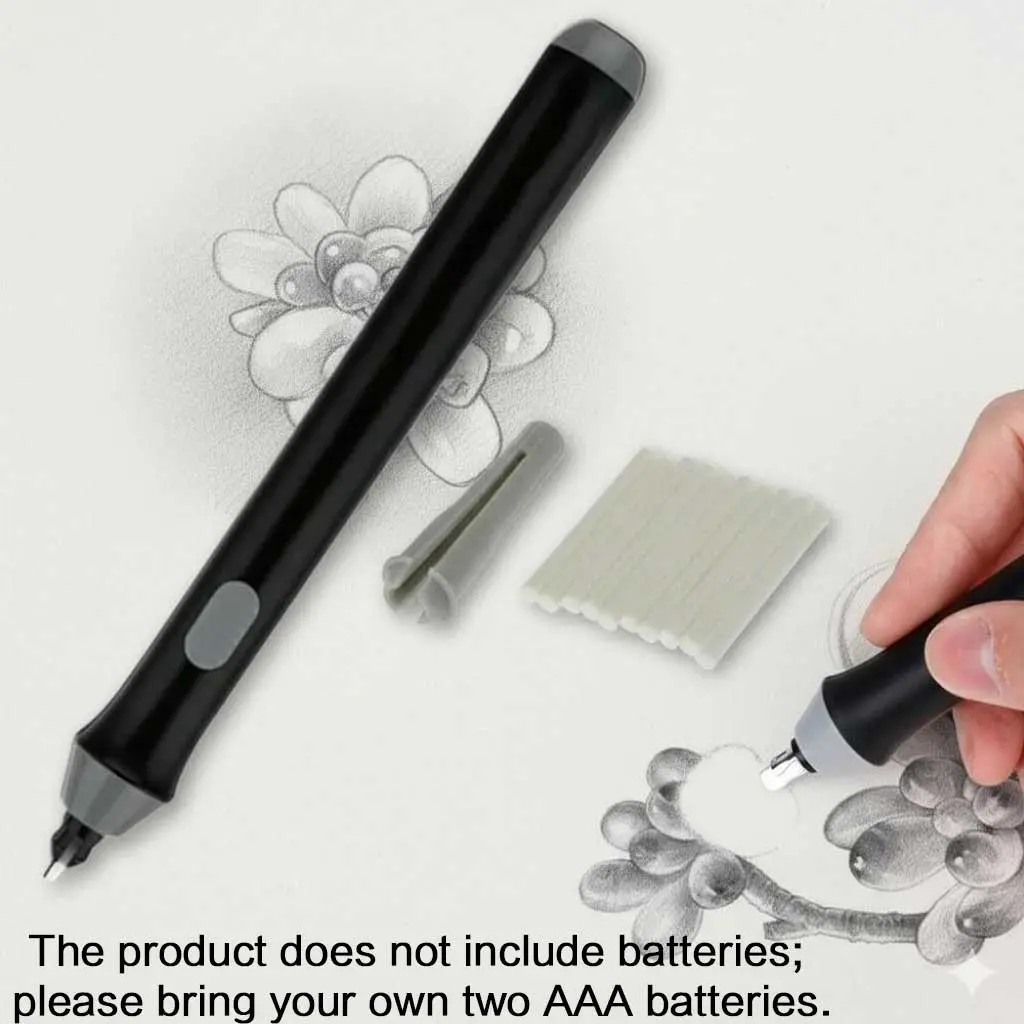 Electric Sketch Eraser Kit with Replaceable Tips, Portable Precision Eraser for Highlighting and Drawing Corrections. Rechargeable Art Tool for Sketching and Fine Art, Anti-Smudge Design for Artists and Students.