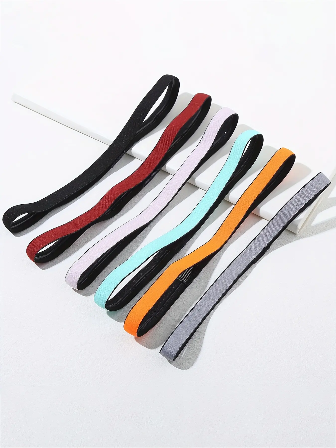 6pcs Multicolor Adjustable Narrow Headbands, Unisex Yoga Fitness Outdoor Hair Accessories, Non-Slip Sports Headbands for Men & Women, Elastic Headbands, Training Headband, Workout Headbands
