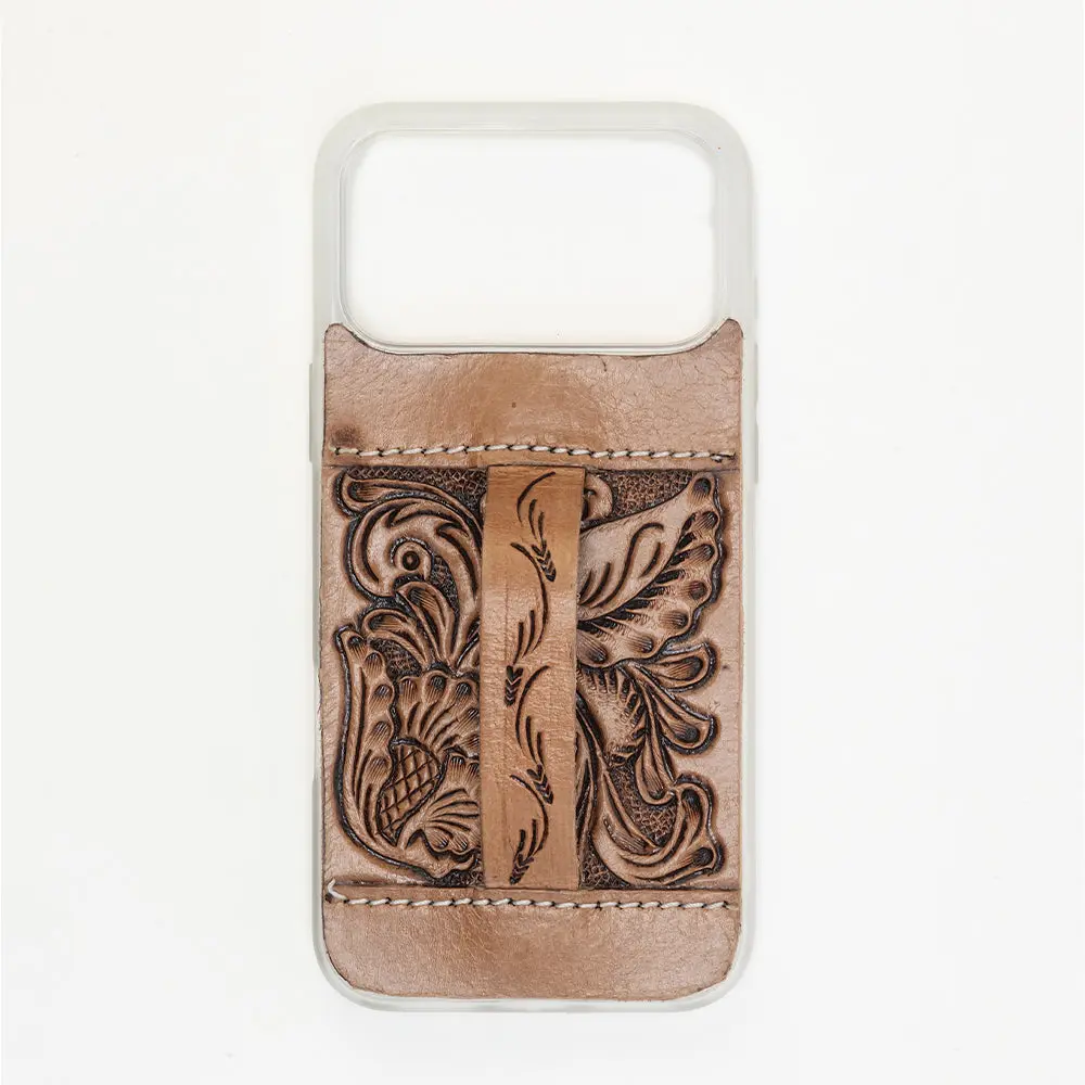 Myra Toolcrest Handtooled Leather Smartphone Cover - Durable Drop-Proof Plastic Accessory, Lightweight Casing for iPhone 17 Pro Max Devices, Protection