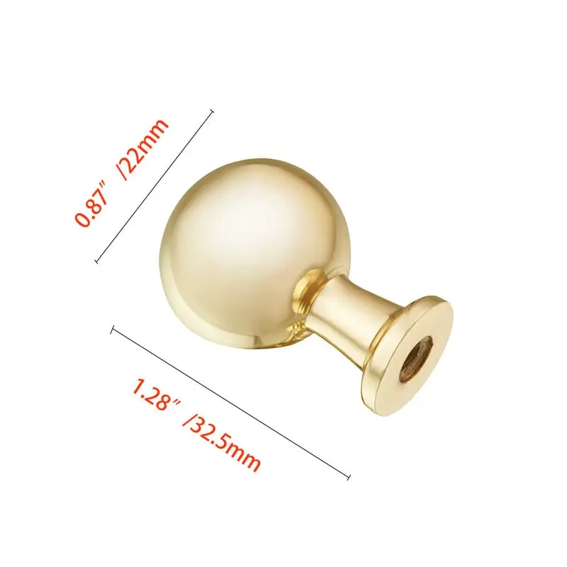 Utopia Alley HW409GD-10 Lyon Cabinet Ring Pull Knob - Decorative Cabinet Drop Pull Knobs for Cabinets and Drawers - Vintage Cabinet Hardware with Hand Finished Polished Gold - Metal Drawer Pull Knobs 0.87", 10 pack
