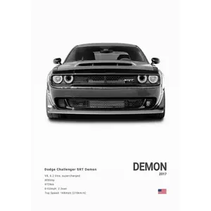 Dodge Challenger SRT Hellcat Redeye Poster Print Canvas Painting Sports Car Photography Art Modern Office Living Room Decoration