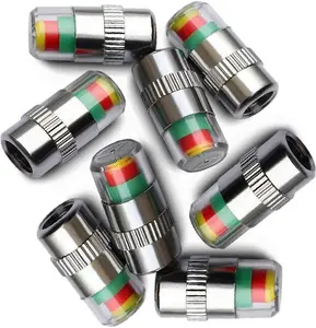 8Pcs 2.4Bar 36PSI Car Tire Pressure Monitor Valve Stem Caps Sensor Indicator 3 Color Eye Alert