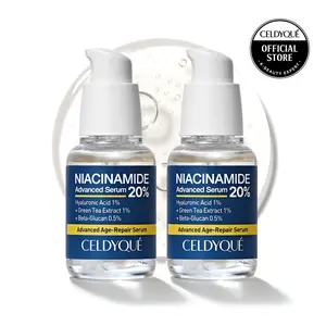 Niacinamide 20% + Hyaluronic Acid Serum Set of 2 – Pore Minimizer | Rose Water Base | Even Skin Tone K-Beauty | CELDYQUE