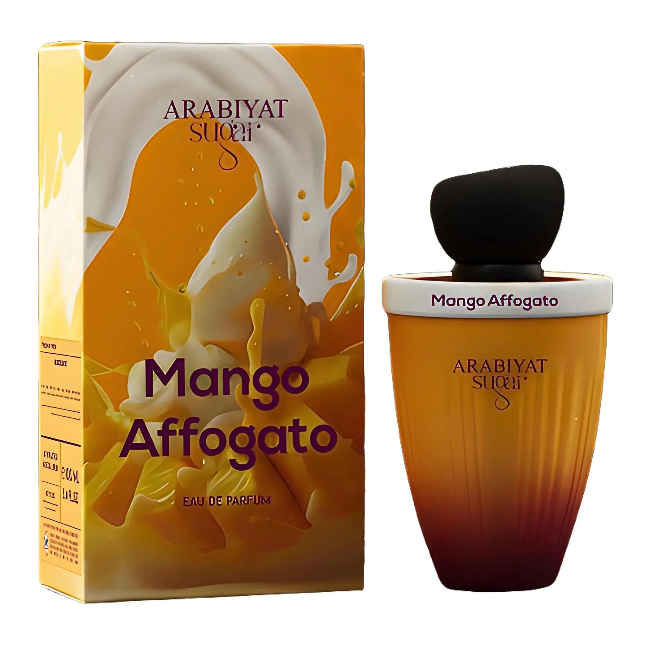 Arabiyat Sugar Mango Affogato Eau De Parfum 3.4fl.oz - Unisex Bold Fruity-Oriental Fragrance with Mango, Nutmeg, Saffron, Patchouli & Vetiver Notes; Saffron Adds Golden, Sweet Warmth, Aromatic Fruity Fragrance, Edp Perfume Fragrance
