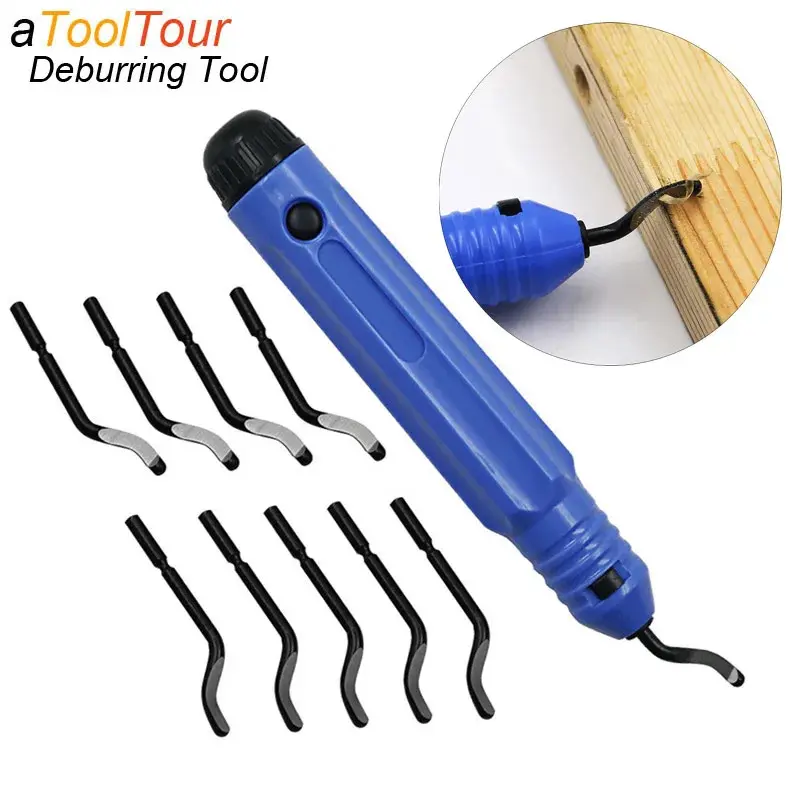 Hand Metal Deburring Tool Kit Router Bit Rotary Deburr Blades Precision Edge Remover For Wood Plastic Aluminum Copper Steel Tool Accessories