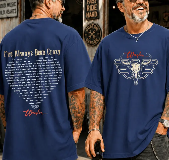 Waylon Jennings Shirt, Lyric Heart I've been crazy but it's keep me from going insane Sweatshirt, Hoodie