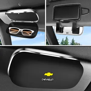 Chevrolet Car Sunglasses Eyeglass Case, Storage Box, Glasses Holder Clip, Includes Two Stands, Suitable for Chevrolet Vehicles, Car Storage Organizer