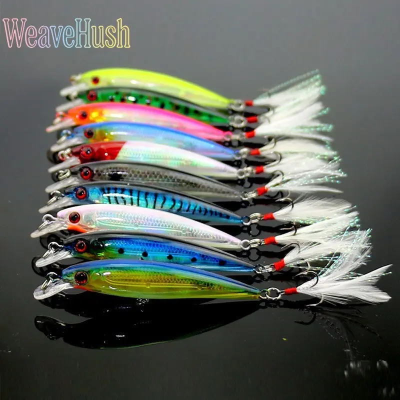 10pcs Floating Lures - 8G Suspended Minnow Hard Artificial Baits, Lifelike Fishing Gear & Equipment for Freshwater, Saltwater Fishing