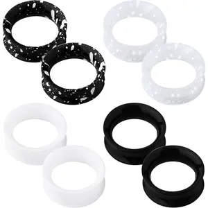 8PCS Silicone Ear Gauges Flexible Ear Tunnels Plugs Stretchers Expander Double Flared Flesh Ear Piercing Jewelry for Women Men