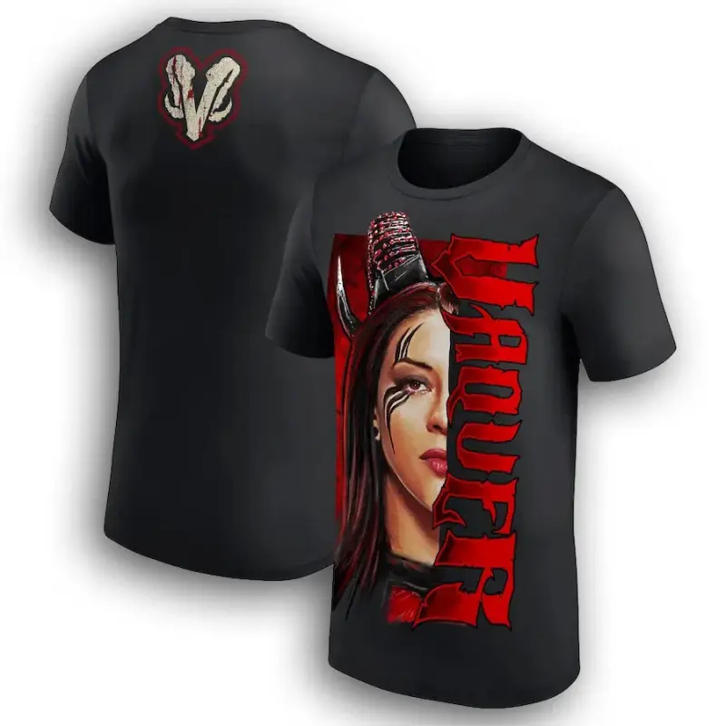 🎨[Graphic Tee][100%cotton]Men's Black Stephanie Vaquer "Split Face" 2-Sided T-Shirt – Wrestling Graphic Tee, Bold Fan Art Shirt, 90s Clothes, Casual Streetwear, Daily Wear Top, Unisex Cotton Tee, WWE Event Outfit, Oversized Fan Apparel