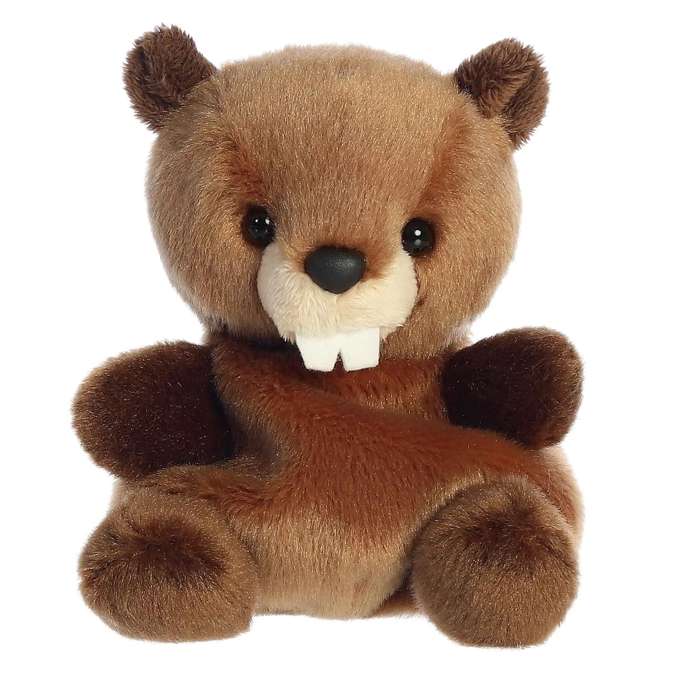 Palm Pals Adorable Chewy Beaver 5 inch Brown Mini Soft Plush Collectable Stuffed Animal