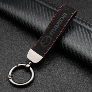 Mazda Car Keychain, Leather & Metal Material, Compatible with Mazda 2/3/5/6/cx-5/cx-9/cx-7/cx-4/cx-3/cx-30/mx-5/mx-3/bk Models, Car Key Accessory