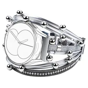 PU Leather Boho Bracelet Compatible with Samsung Galaxy Watch & Garmin Venu Bands, Stylish Accessory for Active Wear