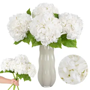 6 large diameter high-quality simulated hydrangeas, artificial silk simulated hydrangeas, wedding bouquets with stems, home dining table decoration, shower party decoration