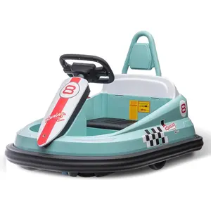 【Christmas Gift】6V Baby Bumper Car With 360 Spin-2 Speeds-Lights-Music-Horn-Safety Belts-Ages 3-6-Green