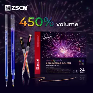 ZSCM AuraSparkle Retractable Super Glitter Gel Pens - 12 Vibrant Metallic Colors, 1mm Fine Point, Smooth Writing, Perfect for Adult Coloring Books & Note-Taking, Aesthetic Art Supplies, Golden Girly Office Supplies